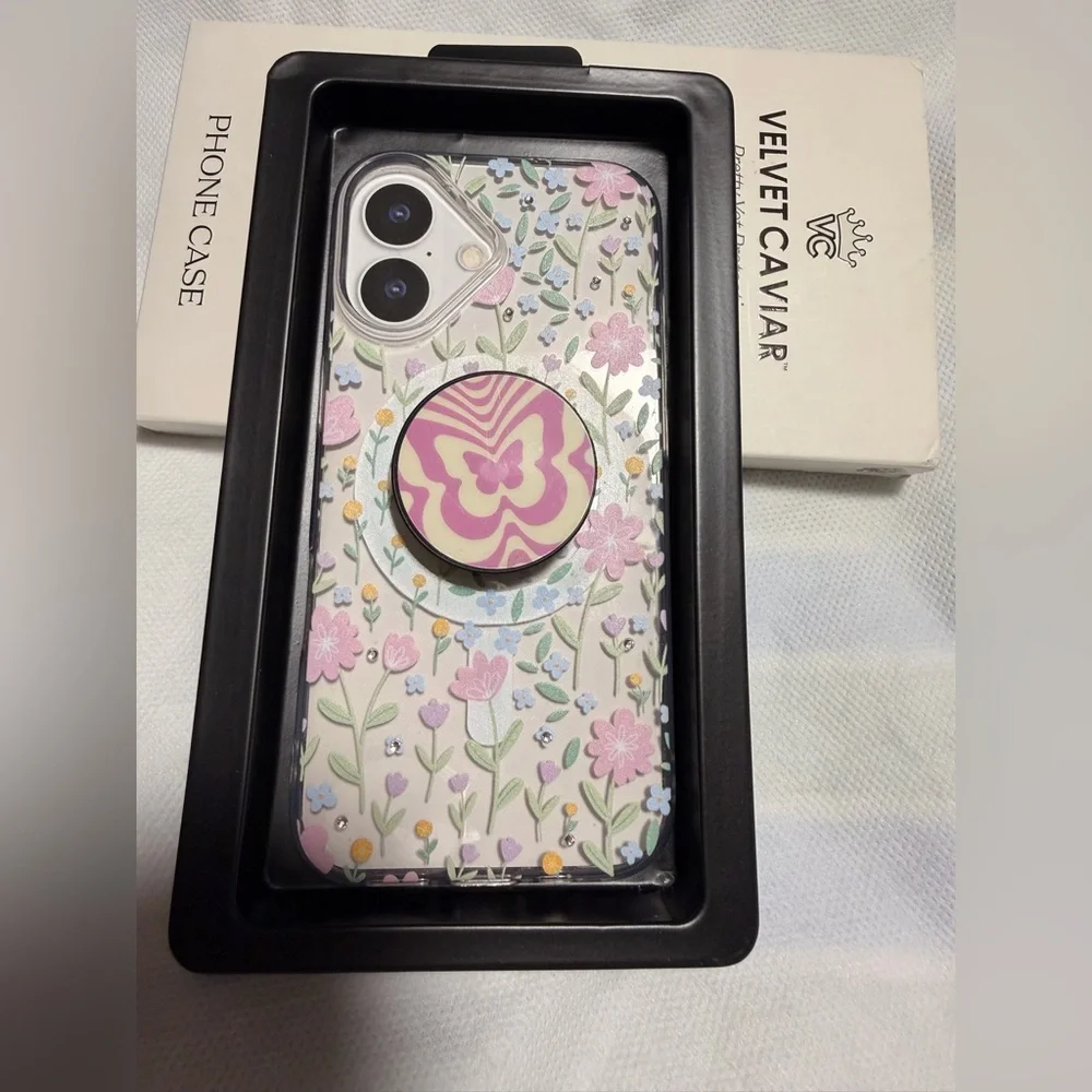 Velvet Caviar Pink and Purple Floral Phone Grip